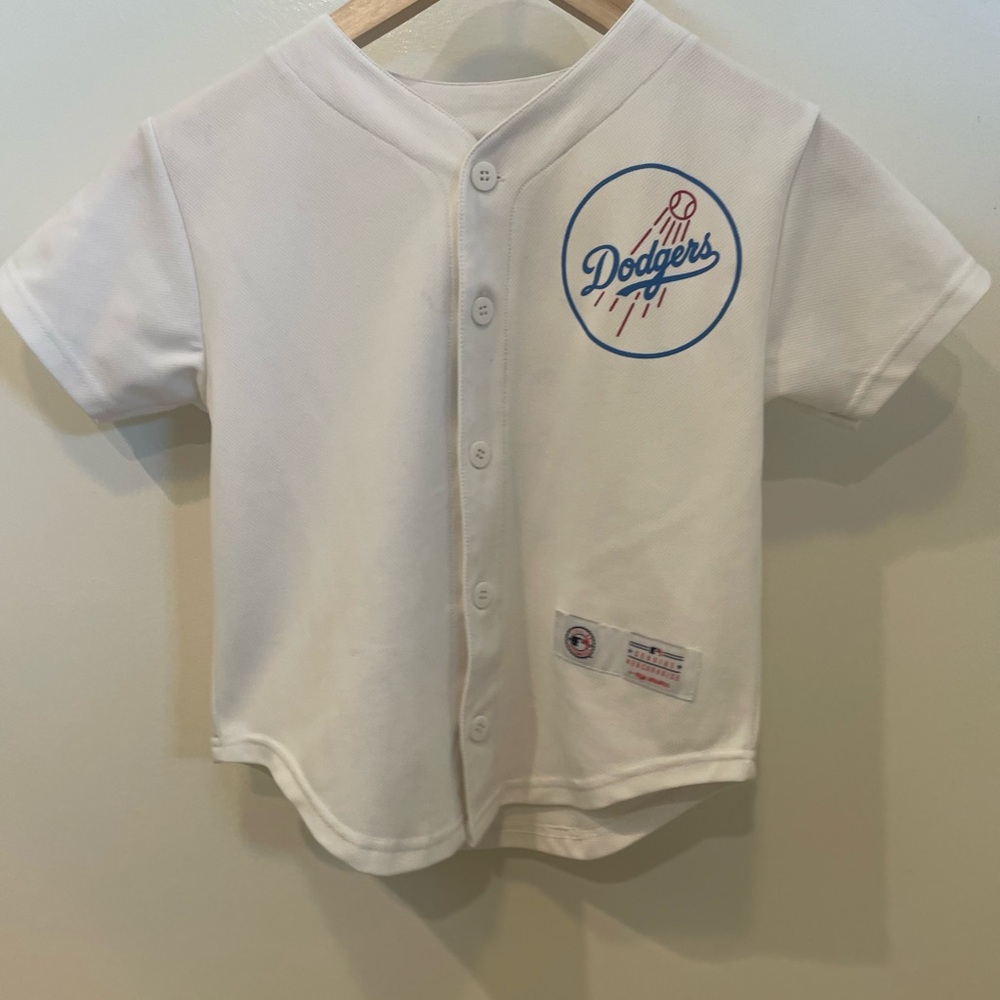 Youth Dodgers White Baseball Jersey